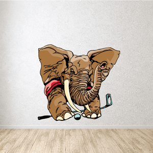 Golf Mascot Wall Decal - Vinyl Sticker - Car Sticker - Die Cut Sticker - CDSCOLOR156 Professional