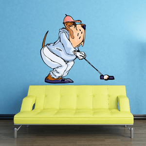 Golf Mascot Wall Decal - Vinyl Sticker - Car Sticker - Die Cut Sticker - CDSCOLOR158 Free Shipping Wholesale Pice