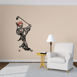 Golf Mascot Wall Decal - Vinyl Sticker - Car Sticker - Die Cut Sticker - CDSCOLOR154 Clearance Wholesale Pice