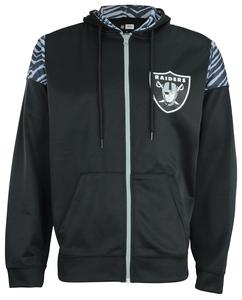 Zubaz Las Vegas Raiders NFL Men's Full Zip Hoodie with Zebra Print Details Inexpensive For Sale