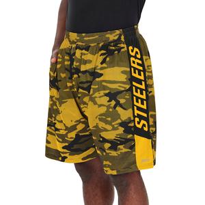 Zubaz Men's NFL Pittsburgh Steelers Lightweight Shorts with Camo Lines Visit Sale Online
