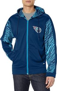 Zubaz Men's Tennessee Titans Team Color Zebra Accent Full Zip Hoodie Cheap Pictures
