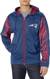Zubaz Men's New England Patriots Team Color Zebra Accent Full Zip Hoodie Buy Cheap Websites