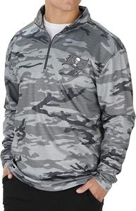 Zubaz Men's TAMPA BAY BUCCANEERS GRAY TONAL CAMO LINES POLY FLEECE 1/4 ZIP LARGE Cheap Discount Sale