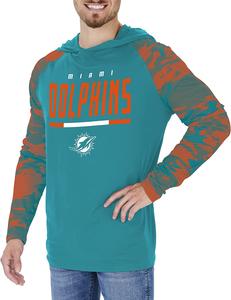 Zubaz Miami Dolphins NFL Men's Lightweight Hoodie with Team Camo Sleeves Best Place Cheap Pice