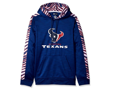 Zubaz Men's NFL Houston Texans Pullover Hoodie With Zebra Accents With Credit Card