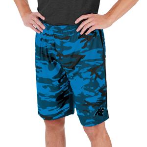 Zubaz Men's NFL Carolina Panthers Lightweight Camo Lines Shorts with Logo Sale Popular