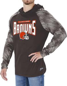 Zubaz Men's CLEVELAND BROWNS BROWN LW HOOD W/ TONAL VIPER PRINT SLEEVES Factory Outlet Cheap Online