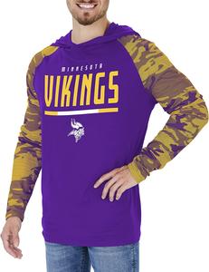 Zubaz Minnesota Vikings NFL Men's Lightweight Hoodie with Team Camo Sleeves Cheap Buy Authentic