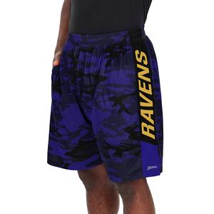 Zubaz Men's NFL Baltimore Ravens Lightweight Shorts with Camo Lines Free Shipping Clearance