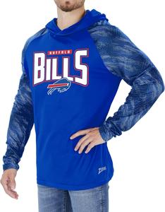Zubaz Men's BUFFALO BILLS ROYAL BLUE LW HOOD W/ TONAL VIPER PRINT SLEEVES Choice For Sale