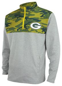 Zubaz Men's NFL Green Bay Packers 1/4 Zip Fleece Pullover with Camo Lines Best Sale Cheap Pice
