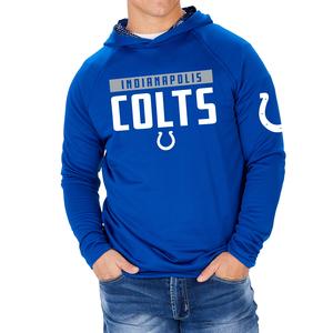 Zubaz Men's NFL INDIANAPOLIS COLTS SOLID ROYAL BLUE LW HOOD W/ROYAL BLUE/WHITE VIPER PRINT HOOD LINER Double Extra Large Outlet Shop