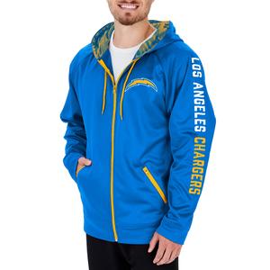 Zubaz Men's NFL Los Angeles Chargers Full Zip Camo Hoodie 2025 Unisex For Sale