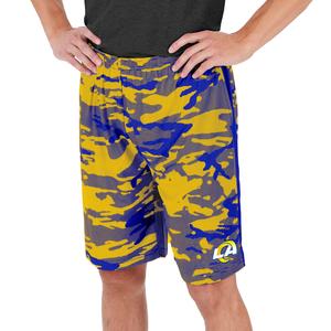 Zubaz Men's NFL Los Angeles Rams Lightweight Camo Lines Shorts with Logo Collections Cheap Pice