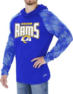 Zubaz Men's LOS ANGELES RAMS RAMS BLUE LW HOOD W/ TONAL VIPER PRINT SLEEVES Recommend Sale Online
