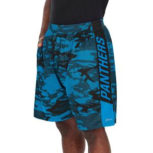 Zubaz Men's NFL Carolina Panthers Lightweight Shorts with Camo Lines Popular Sale Online
