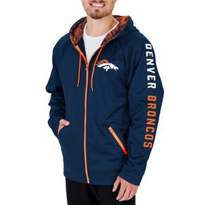 Zubaz Men's NFL Denver Broncos Color Full Zip Hoodie with Camo Lines Details Discount Big Discount