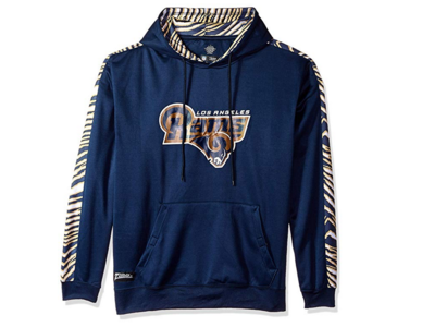 Zubaz Men's NFL Los Angeles Rams Pullover Hoodie With Zebra Accents Buy Cheap Popular