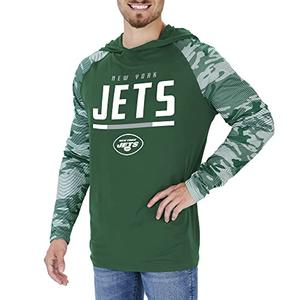 Zubaz Men's New York Jets Lightweight Hood W/ Camo Lines Sleeves Manchester Sale Online
