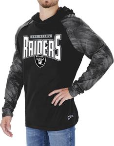 Zubaz Las Vegas Raiders NFL Men's Team Color Hoodie with Tonal Viper Sleeves Cheap Sale