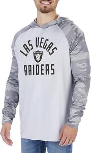 Zubaz Las Vegas Raiders NFL Men's Grey Lightweight Hoodie w/ Tonal Camo Sleeves Buy Cheap New