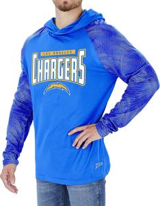 Zubaz Los Angeles Chargers NFL Men's Team Color Hoodie with Tonal Viper Sleeves Clearance Geniue Stockist