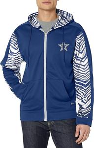 Zubaz Men's Dallas Cowboys Team Color Zebra Accent Full Zip Hoodie Real For Sale