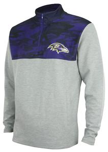 Zubaz Men's NFL Baltimore Ravens Gray 1/4 Zip Fleece Pullover With Camo Lines Sale Shop Offer
