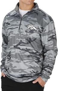 Zubaz Men's DENVER BRONCOS GRAY TONAL CAMO LINES POLY FLEECE 1/4 ZIP For Nice Online