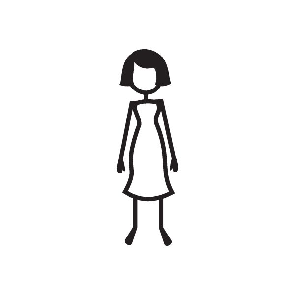 Arms Down Short Cut Girl Decal Clearance Outlet