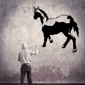 Walking Away Stallion Decal Buy Cheap Manchester