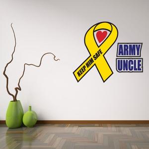 Army Uncle Ribbon Printed Die Cut Decal Latest