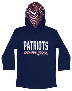 Zubaz NFL Women's New England Patriots 3/4 Sleeve Hoodie With Classic Zebra Print Accents Cheap Sale Eastbay