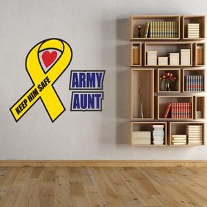 Army Aunt Ribbon Printed Die Cut Decal New Styles For Sale