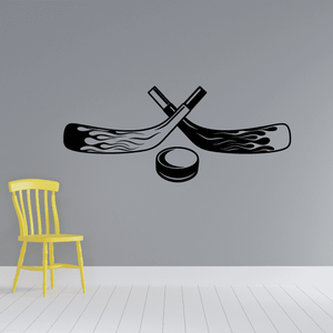 Hockey Flames Player Wall Decal - Vinyl Decal - Car Decal - CDS124 Free Shipping Footlocker Finishline