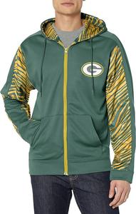 Zubaz NFL GREEN BAY PACKERS TEAM COLOR FULL ZIP HOOD W/ 2-COLOR ZEBRA ACCENTS Free Shipping Pick A Best