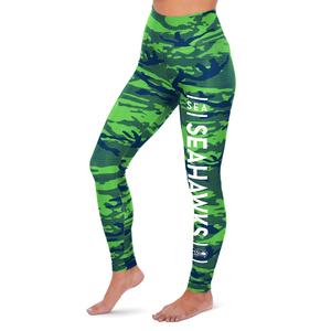 Zubaz NFL Women's Seattle Seahawks Marled Camo Lines Leggings Discount Huge Surprise