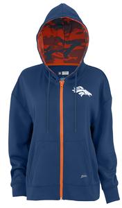 Zubaz NFL Women's Standard Full Zip Hoodie Denver Broncos Sale With Credit Card