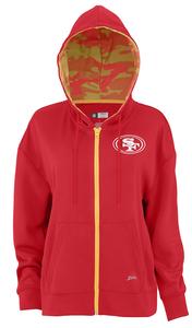 Zubaz NFL Women's Standard Full Zip Hoodie San Francisco 49Ers Latest Sale Online