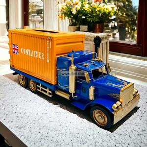 17.5 Inch Vintage Container Carrier Car with Tissue Holder Model Sculpture Showpiece GA8232 Order Cheap Online