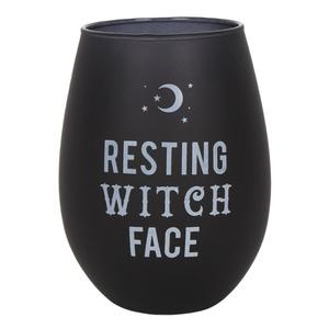 Resting Witch Face Stemless Wine Glass Best Deals