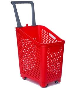 Rolling Shopping Basket with 4 Wheels & Handle YD-052 Free Shipping Top Quality