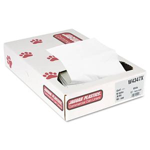 Jaguar Industrial Strength Low-Density Commercial Can Liners, 56 Gal, 0.9 Mil, 43" X 47", White, 100/Carton - JAGW4347X New Styles Cheap Pice