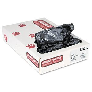 Jaguar Industrial Strength Low-Density Commercial Can Liners, 16 Gal, 0.35 Mil, 24" X 32", Black, 500/Carton - JAGL2432L Huge Surprise