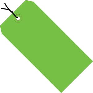 4-1/4 x 2-1/8 Pre-Strung Green Tags (THICK BOARD - 13 POINT) 1000/Case Free Shipping Discounts