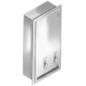 Bradley BX-401-45 Commercial Restroom Sanitary Napkin/ Tampon Dispenser, 25 Cents, Surface-Mounted, Stainless Steel Visit New Online