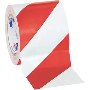 4" x 36 yds. Red/White Striped Vinyl Safety Tape 12/Case Reliable