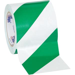 4" x 36 yds. Green/White Striped Vinyl Safety Tape 3/Case Discount Authentic Online