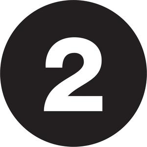 4" Circle - "2" (Black) Number Labels 500/Roll Cheap Sale Professional